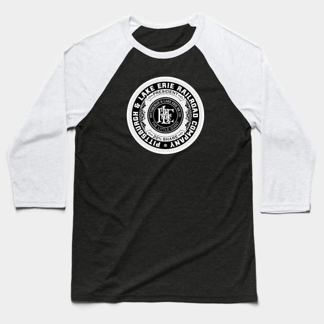 Pittsburgh and Lake Erie Railroad (18XX Style) Baseball T-Shirt by Railroad 18XX Designs